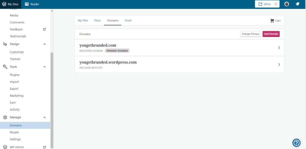 How to register a domain name for your blog: Using WordPress